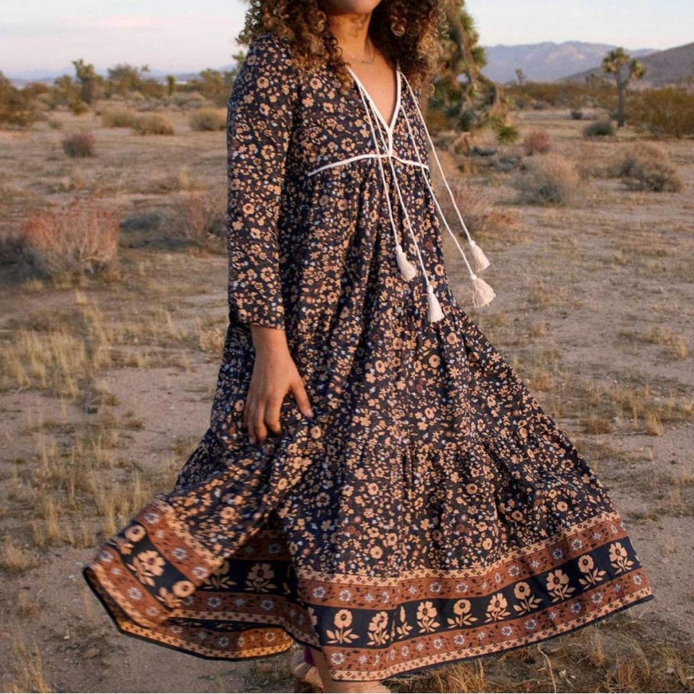 NWT Christy Dawn Paloma Dress Navy Anemone Vine